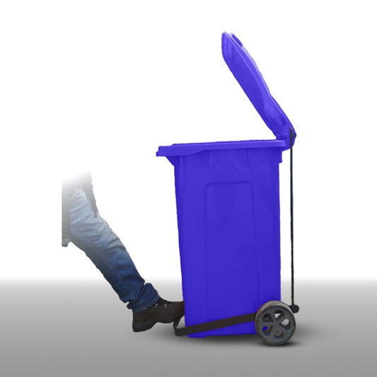 240L Wheelie Bin with Foot Pedal - Blue