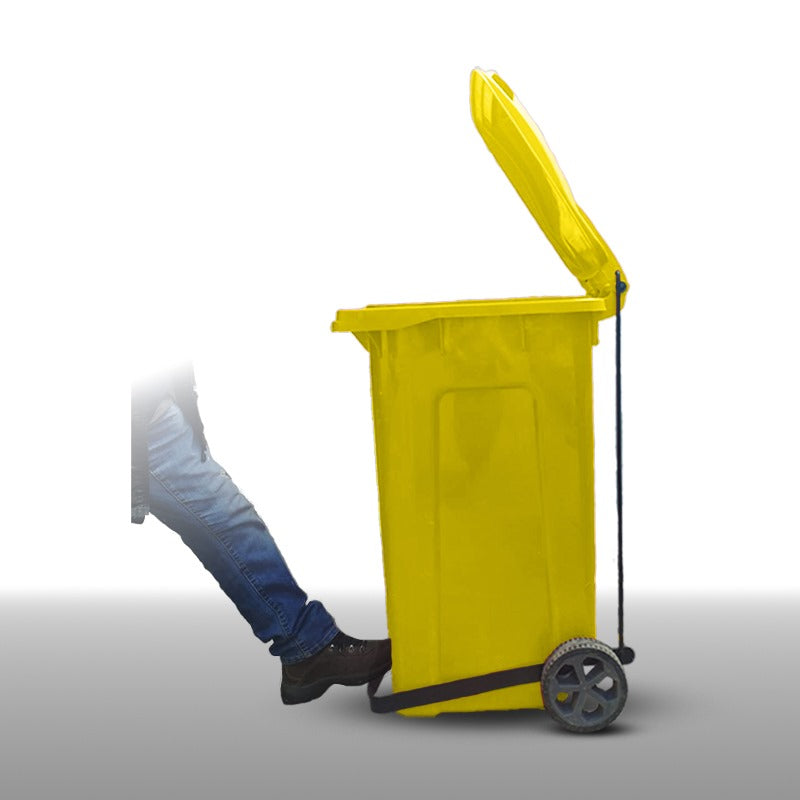 240L Wheelie Bin with Foot Pedal - Yellow