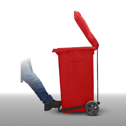 240L Wheelie Bin with Foot Pedal - Red